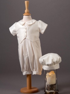 Baby Boys Dupion Romper & Hat - Ethan by Millie Grace